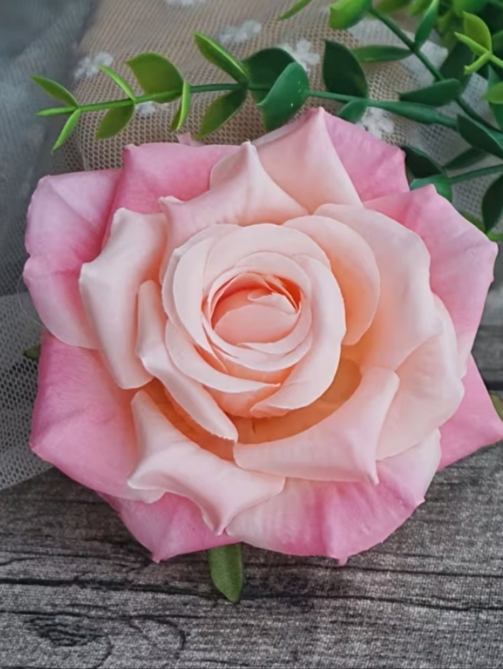 Pink Ombre Rose Hair Clip